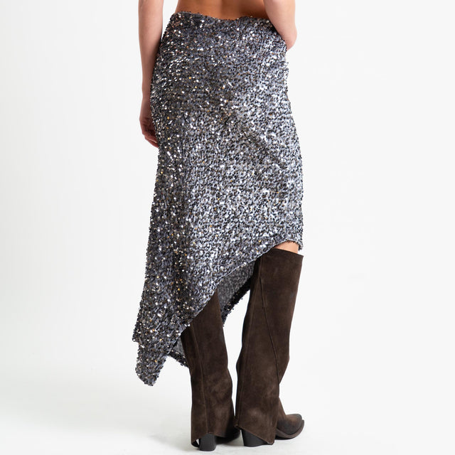 Tensione in-Gonna asimmetrica con paillettes - grigio