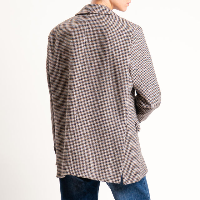 Tensione in-Giacca pied de poule misto lana - beige/moro/nero