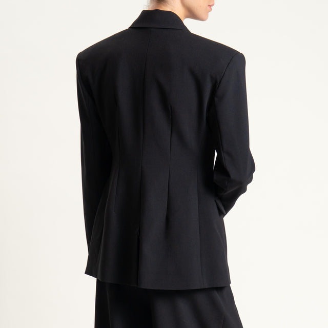Tensione in- Giacca asimmetrica con spalline - nero