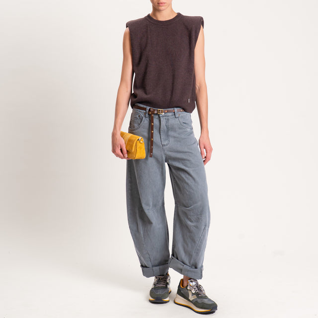 Tensione in-Jeans barrel con cintura - grigio