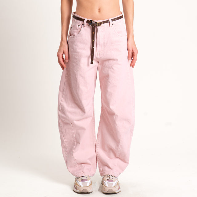 Tensione in-Jeans barrel con cintura - rosa