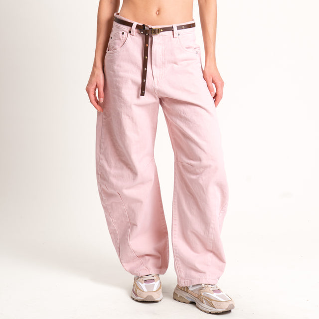 Tensione in-Jeans barrel con cintura - rosa