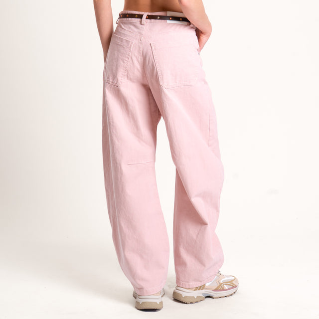 Tensione in-Jeans barrel con cintura - rosa