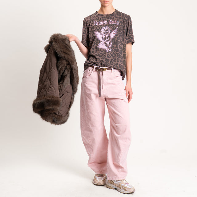 Tensione in-Jeans barrel con cintura - rosa