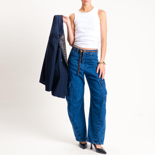 Tensione in-Jeans barrel cargo - denim blu