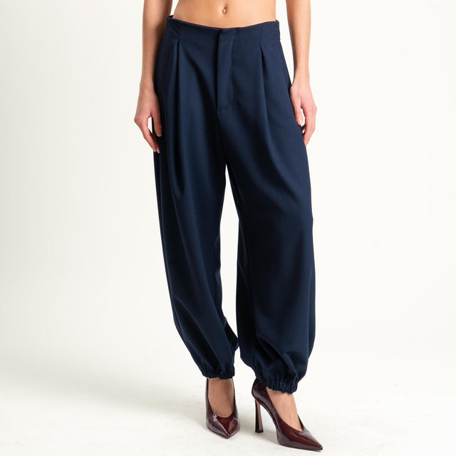 Tensione in- Pantalone baloon con pinces - blu