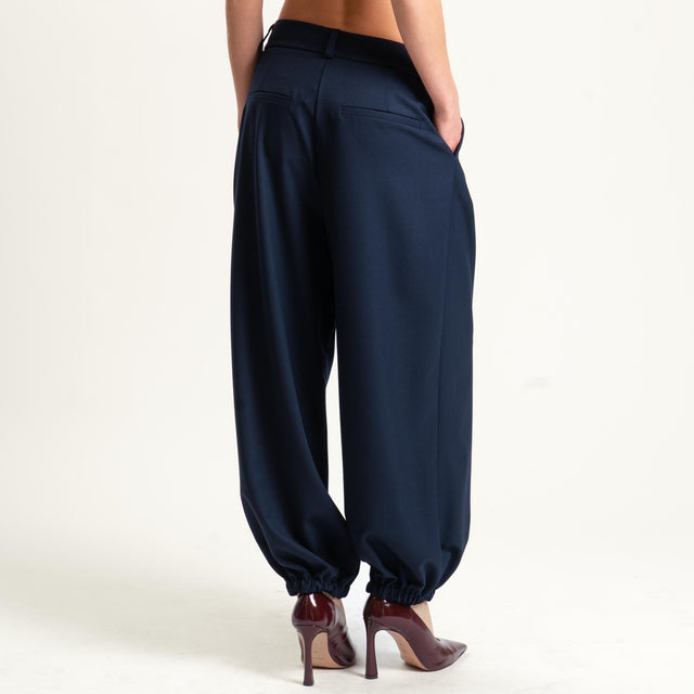 Tensione in- Pantalone baloon con pinces - blu