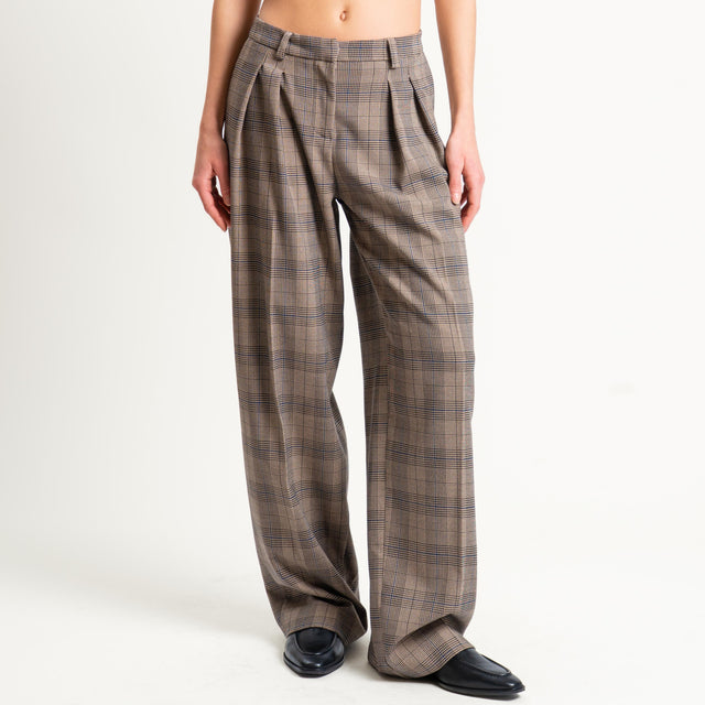 Tensione in- Pantalone principe di galles con pinc - beige/nero/avio