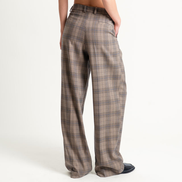 Tensione in- Pantalone principe di galles con pinc - beige/nero/avio