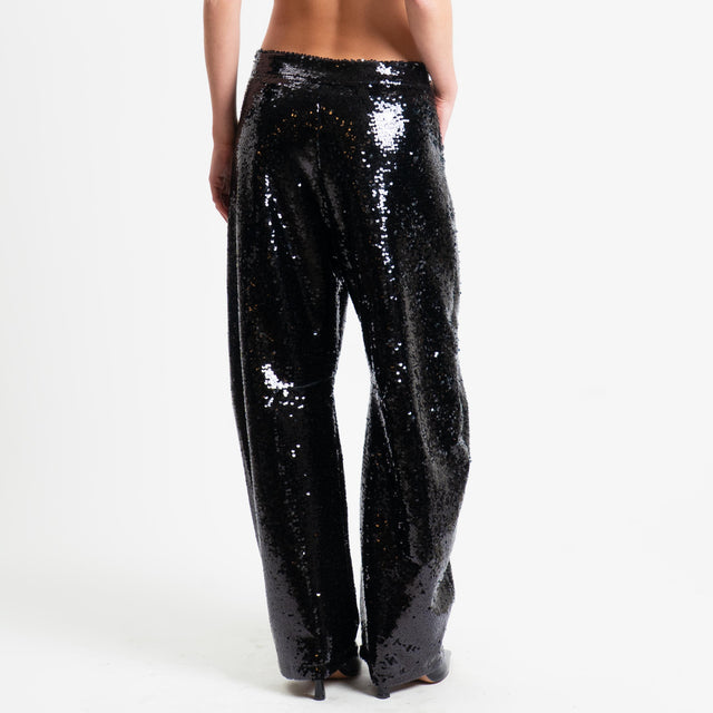 Tensione in-Pantalone barrel con paillettes - nero