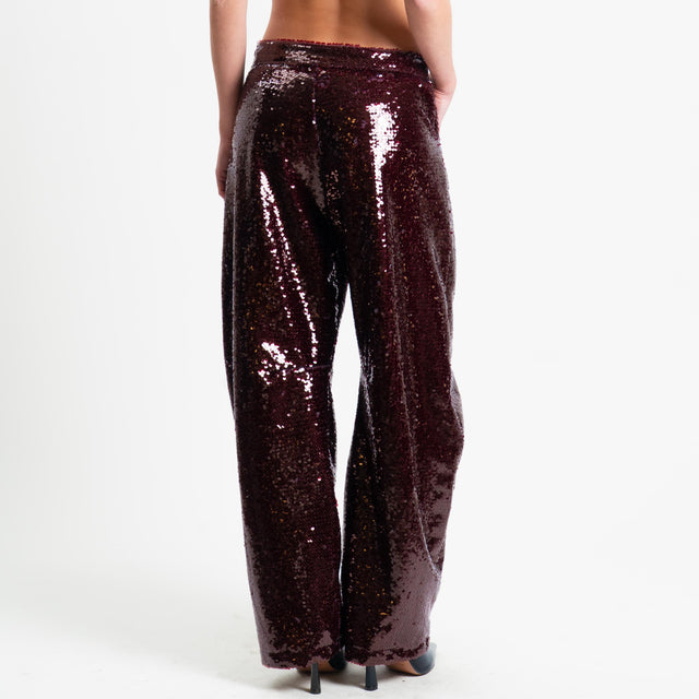 Tensione in-Pantalone barrel con paillettes - Bordeaux