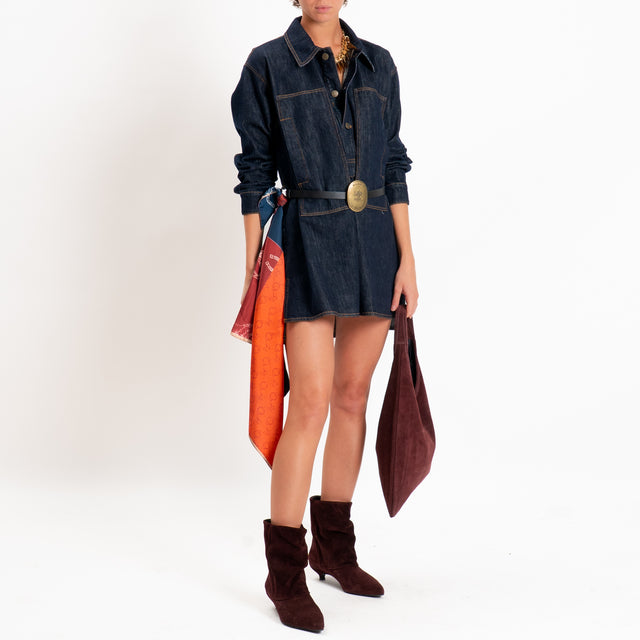 Tensione in-Abito jeans con foulard - denim scuro