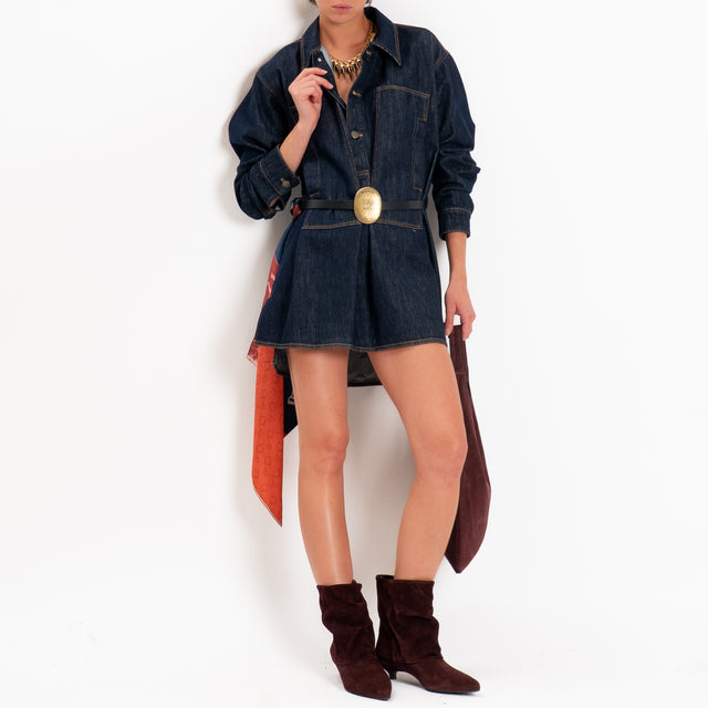 Tensione in-Abito jeans con foulard - denim scuro