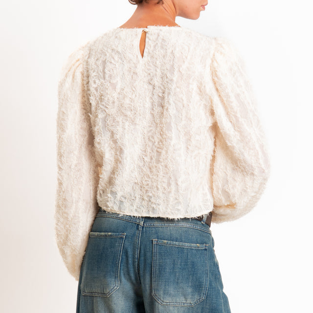 Tensione in-Blusa dettaglio tulle - burro