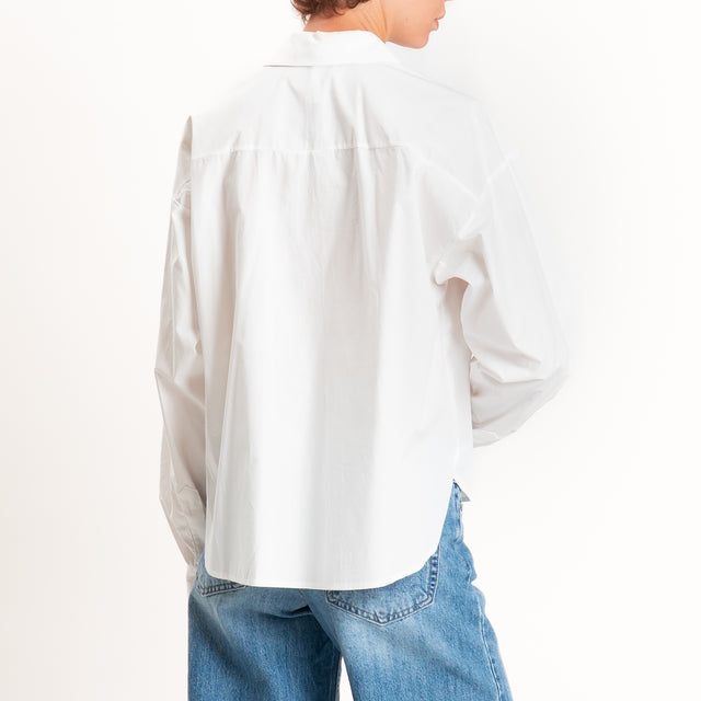 Tensione in-Camicia con taschino corta davanti - bianco