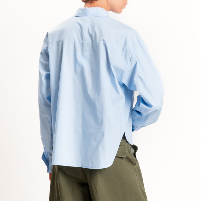 Tensione in-Camicia con taschino corta davanti - cielo
