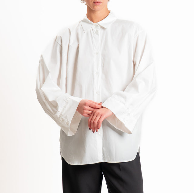 Tensione in-Camicia over manica ampia - bianco