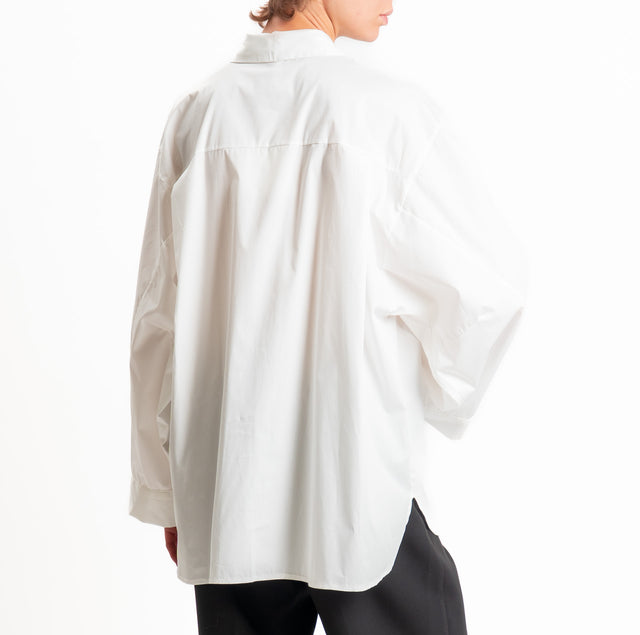 Tensione in-Camicia over manica ampia - bianco