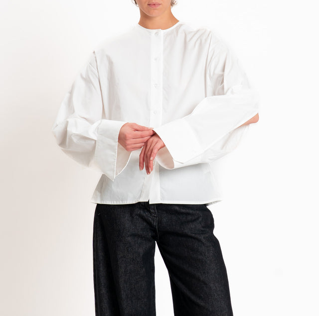 Tensione in-Camicia collo coreana - latte