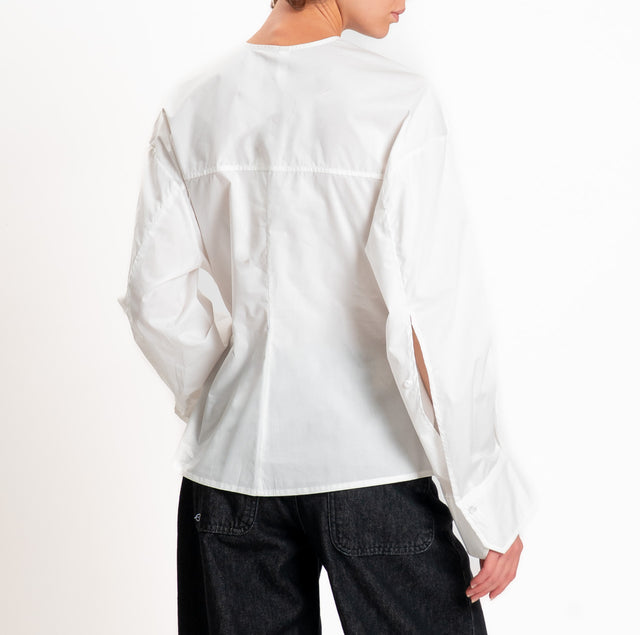 Tensione in-Camicia collo coreana - latte