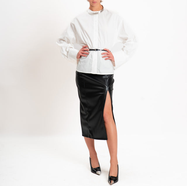Tensione in-Camicia collo coreana - latte