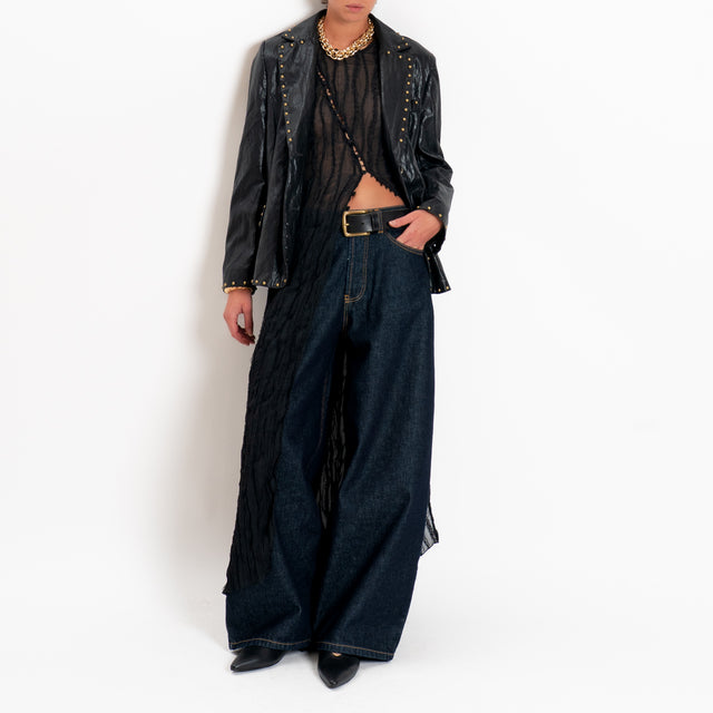 Tensione in-Giacca similpelle con borchie - nero