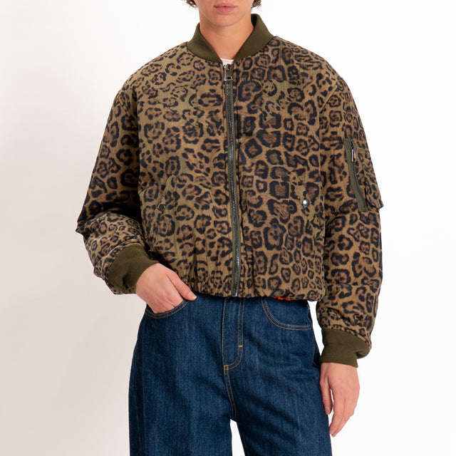Tensione in-Bomber fantasia animalier - militare/nero