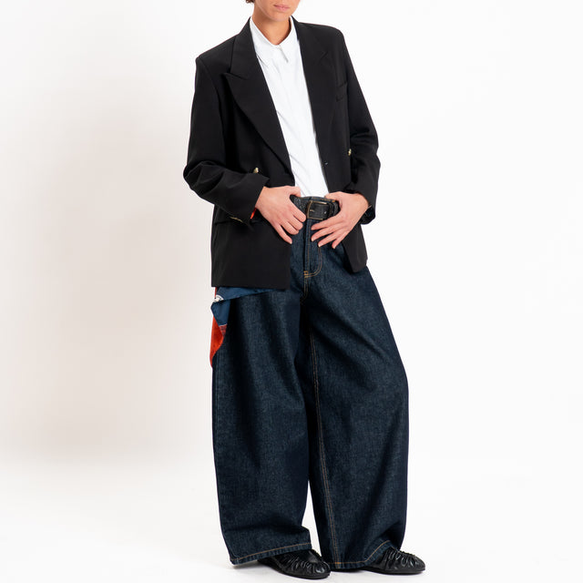 Tensione in-Giacca doppiopetto con foulard - nero