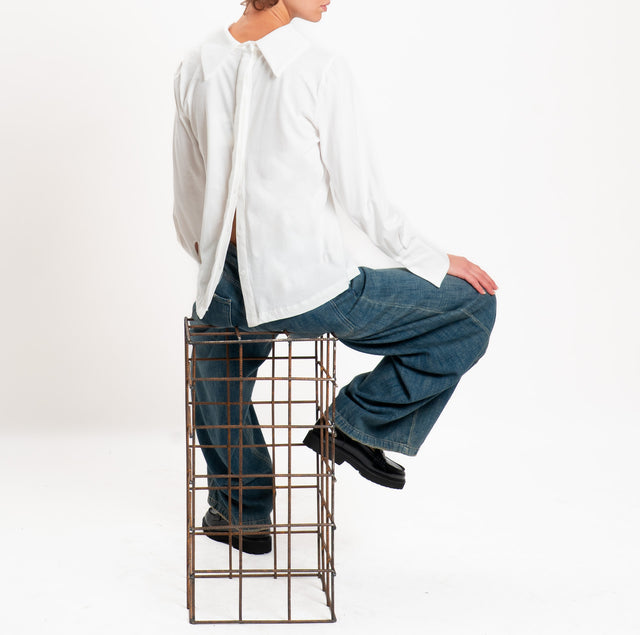 Tensione in-T-shirt in jersey bottoni dietro - latte