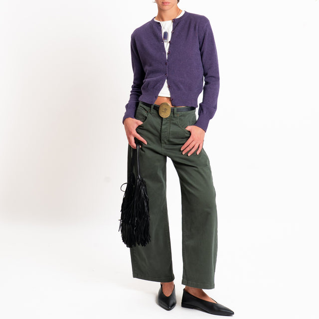 Tensione in-Pantalone cropped con cintura - verde bosco