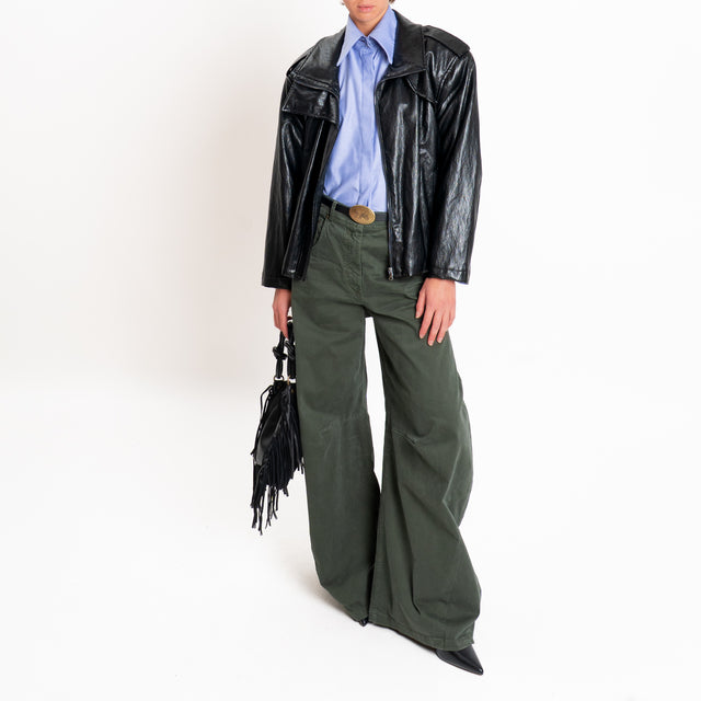 Tensione in-Pantalone barrel con cintura - verde bosco