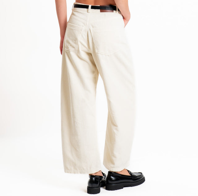 Tensione in-Pantalone velluto cinque tasche - burro