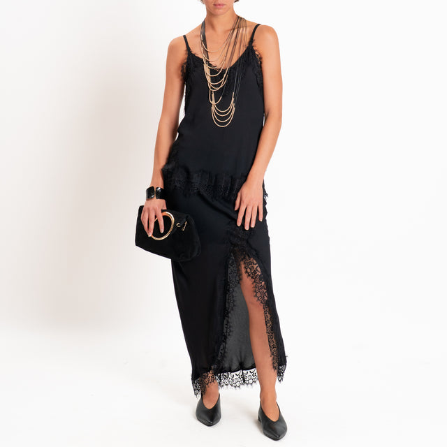 Tensione in-Top bretelle regolabili con pizzo - nero