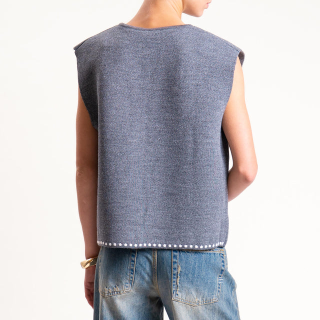 Tensione in-Gilet misto alpaca ricamato - charcoal/latte