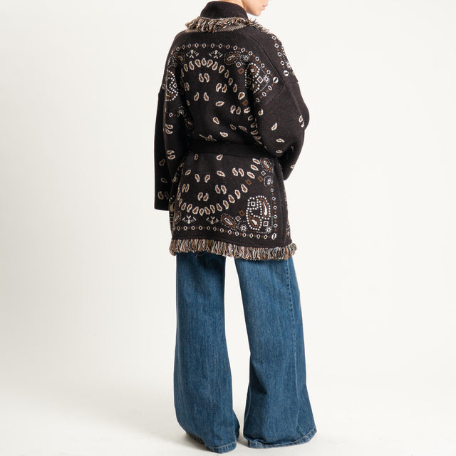 Tensione in-Cardigan misto alpaca fantasia bandana - brown/latte/nero