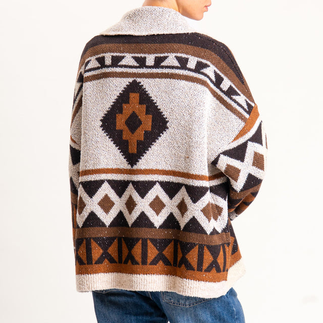 Tensione in-Cardigan misto alpaca - rust/casha/moro