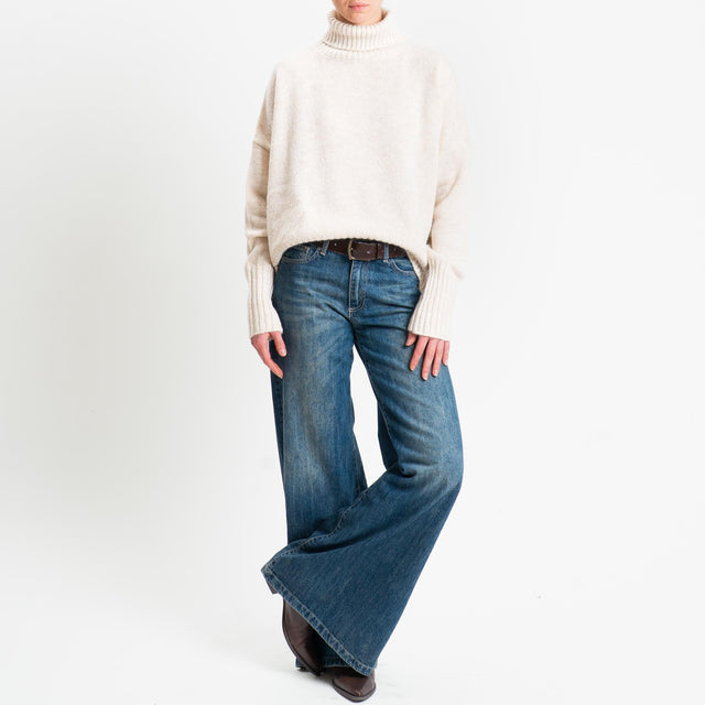 Tensione in-Maglia collo alto misto alpaca - off white