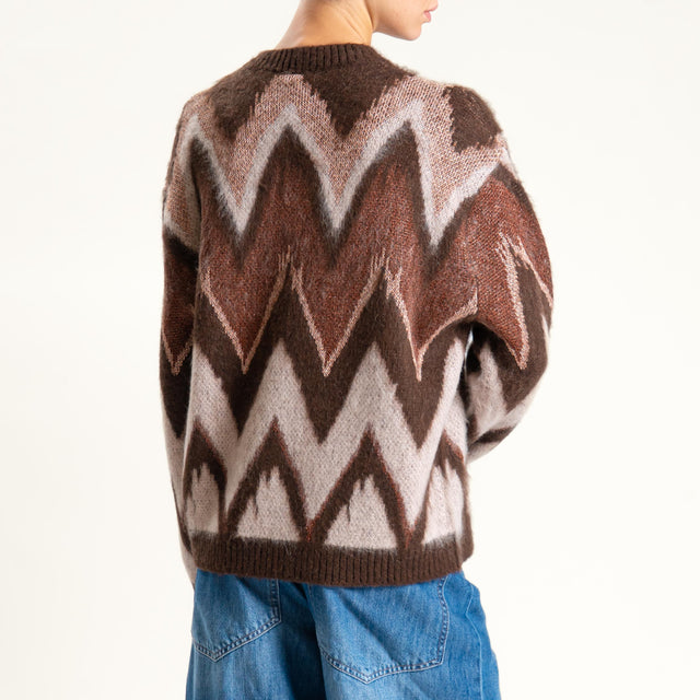 Tensione in-Maglia mohair fantasia con lurex - brown/cipria/bronzo