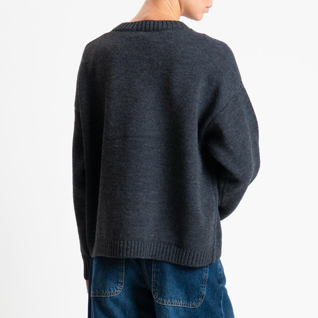 Tensione in-Maglia maxi paillettes n5 - charcoal