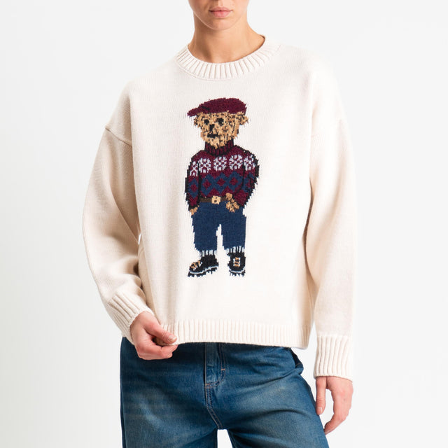 Tensione in-Maglia orsetto misto alpaca - off white