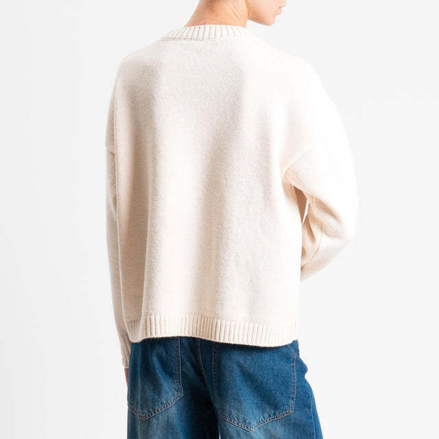 Tensione in-Maglia orsetto misto alpaca - off white