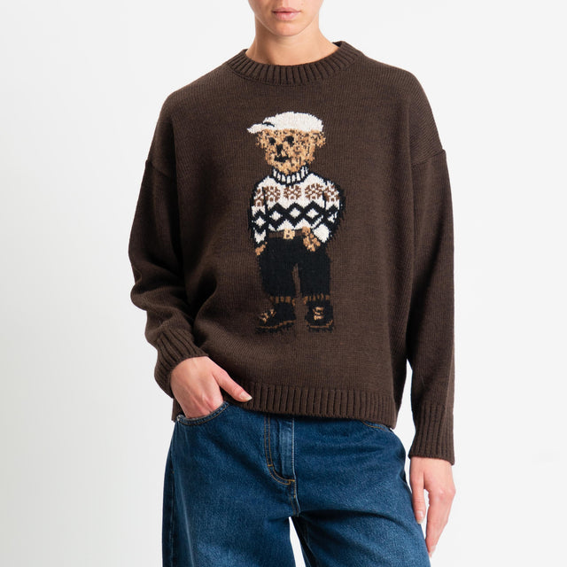 Tensione in-Maglia orsetto misto alpaca - brown