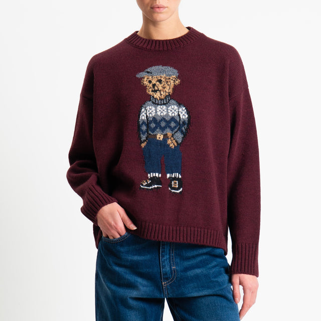 Tensione in-Maglia orsetto misto alpaca - burgundy