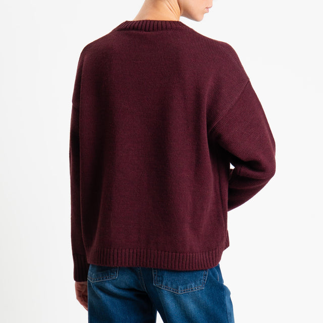 Tensione in-Maglia orsetto misto alpaca - burgundy