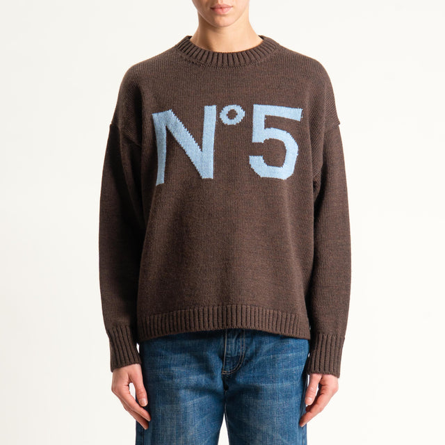 Tensione in-Maglia n5 misto alpaca - brown/sky