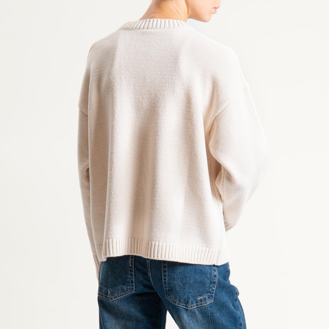 Tensione in-Maglia n5 misto alpaca - off white/black