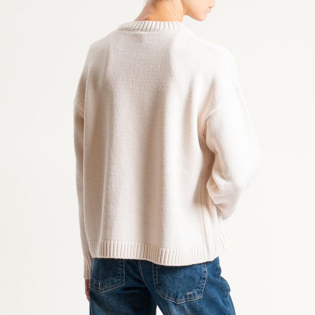 Tensione in-Maglia n5 misto alpaca - off white/burgundy