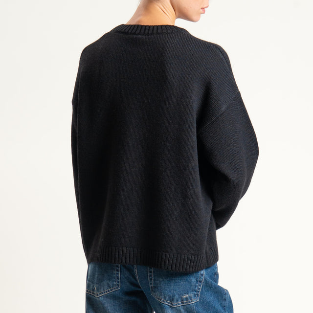 Tensione in-Maglia n5 misto alpaca - black/off white