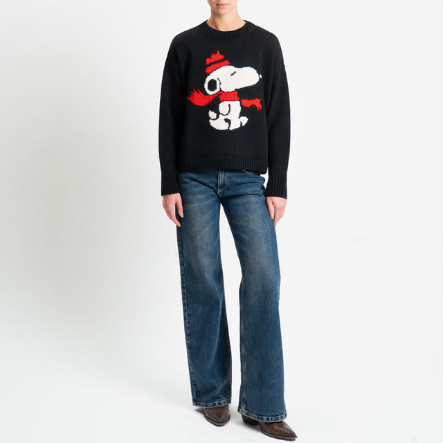 Tensione in-Maglia snoopy misto alpaca - nero