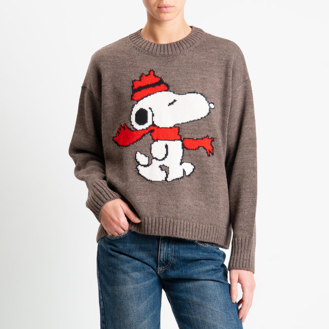 Tensione in-Maglia snoopy misto alpaca - tortora